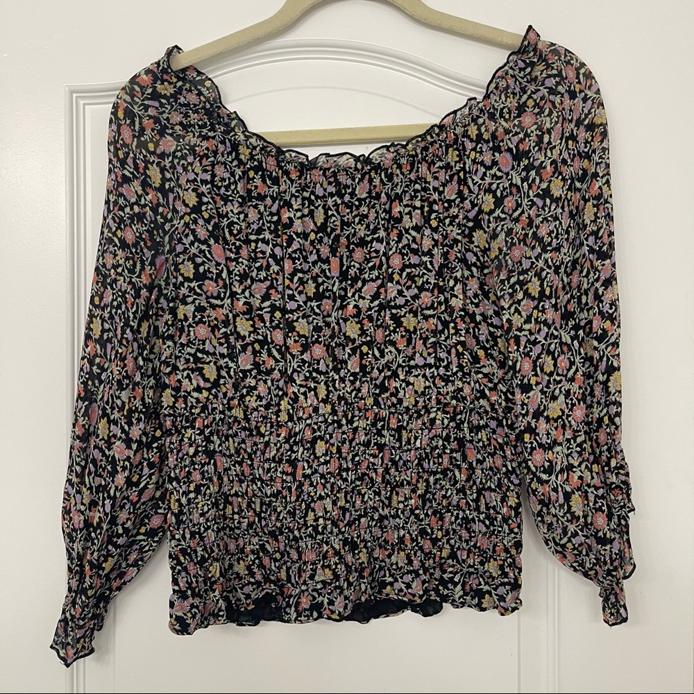 Anthropologie Smocked Off the Shoulder Top - Picture 3 of 4